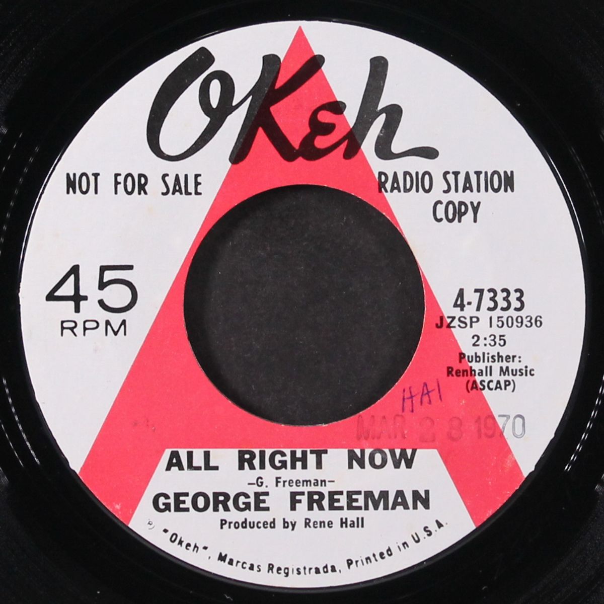 you lied, i cried, love died / all right now by GEORGE FREEMAN
