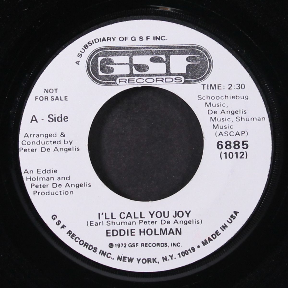 i'll call you joy / same by EDDIE HOLMAN