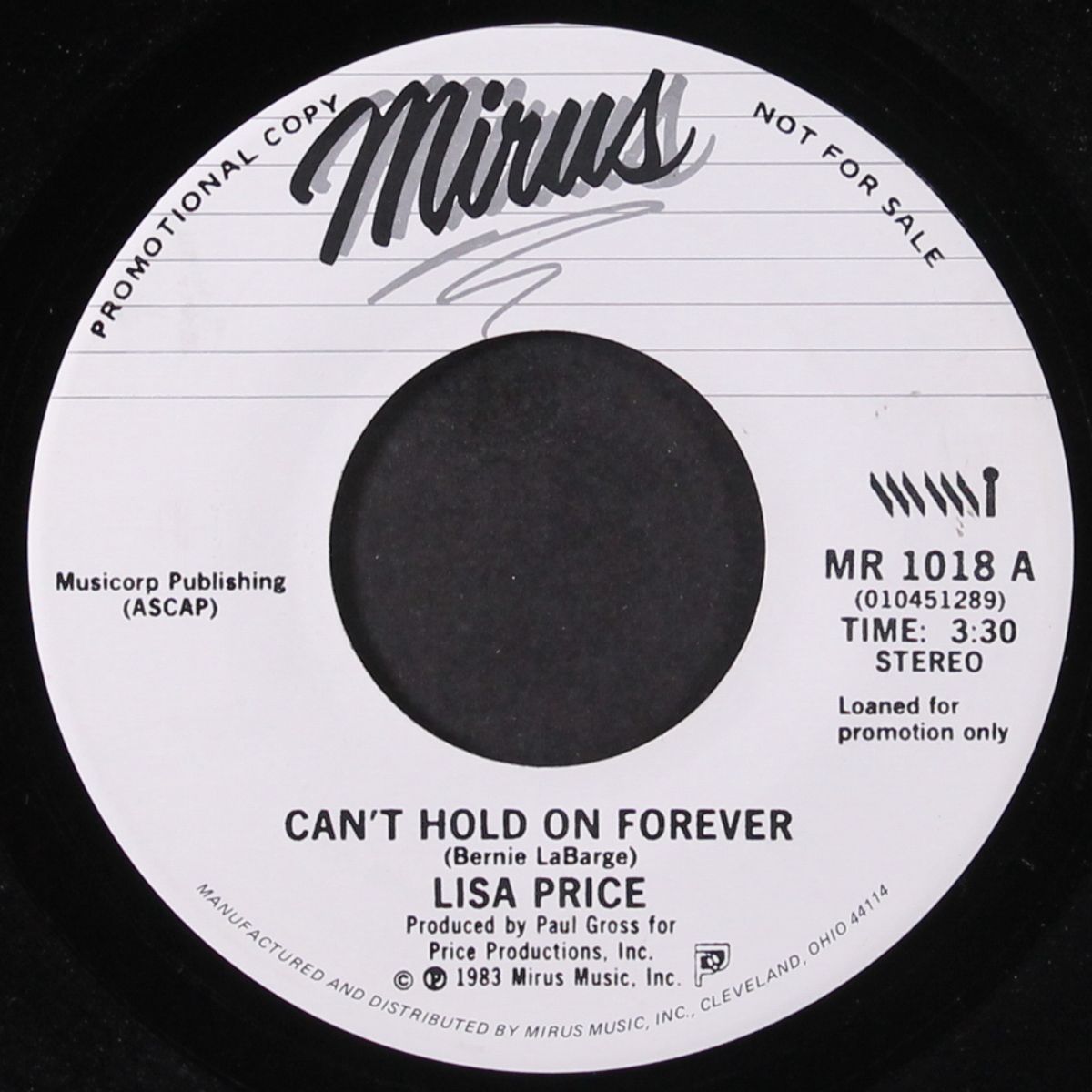 can't hold on forever / same by LISA PRICE