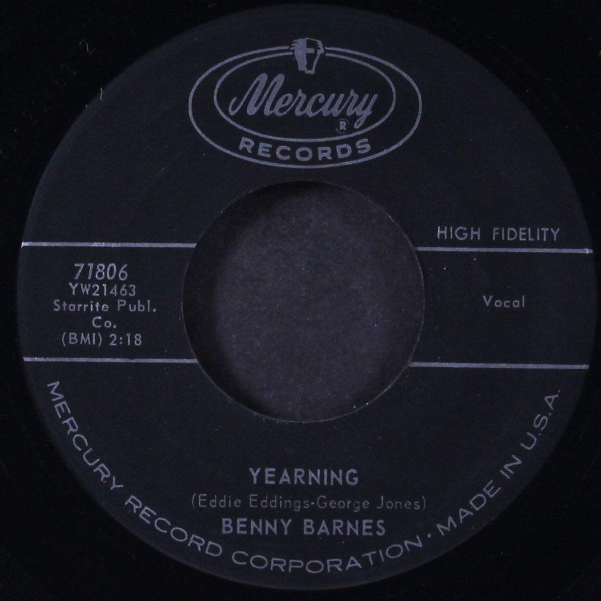 yearning / go on, go on by BENNY BARNES