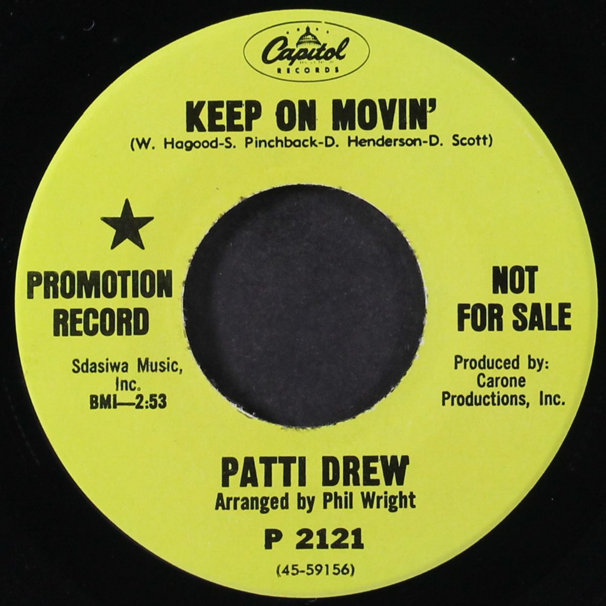 keep on movin' / there'll never be another one by PATTI DREW