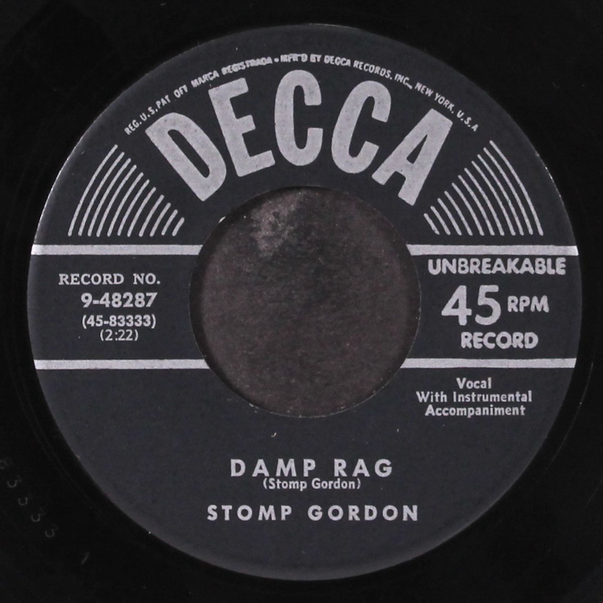 fat mama blues / damp rag by STOMP GORDON
