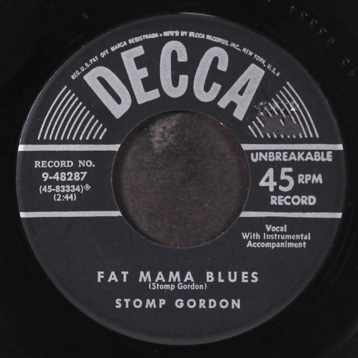 fat mama blues / damp rag by STOMP GORDON