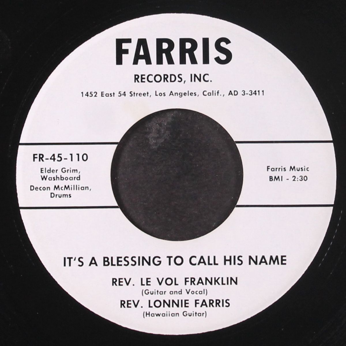 a closer walk to thee / it's a blessing to call his name by REV. LE VOL FRANKLIN & LONNIE FARRIS