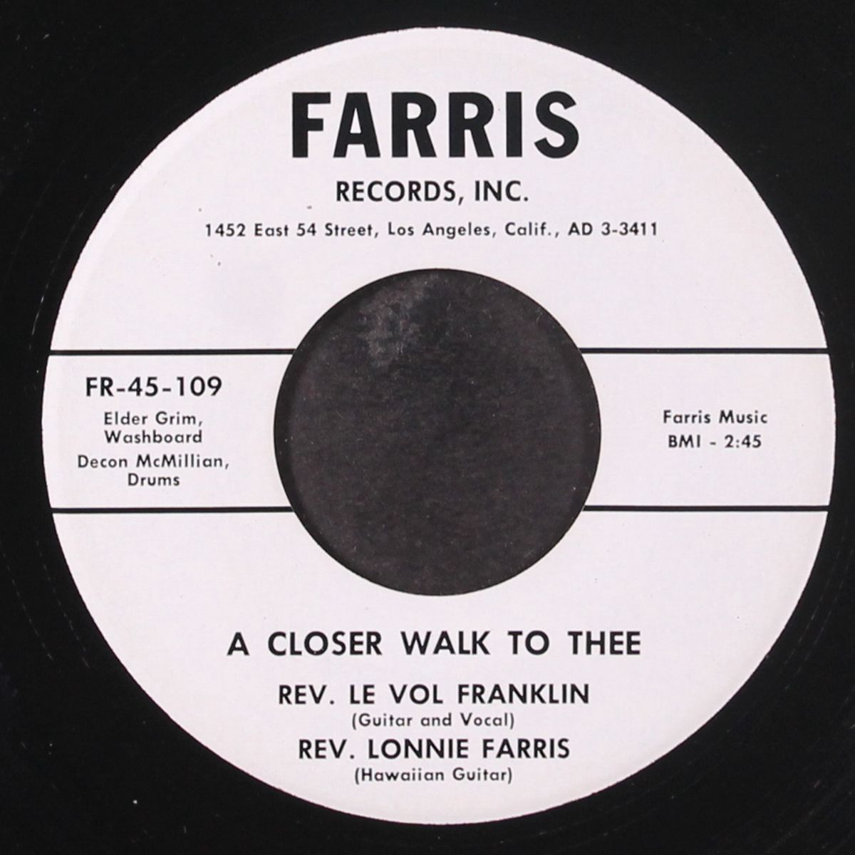a closer walk to thee / it's a blessing to call his name by REV. LE VOL FRANKLIN & LONNIE FARRIS