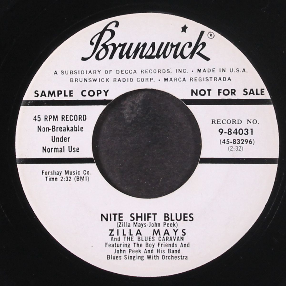 nite shift blues / why do you cry by ZILLA MAYS