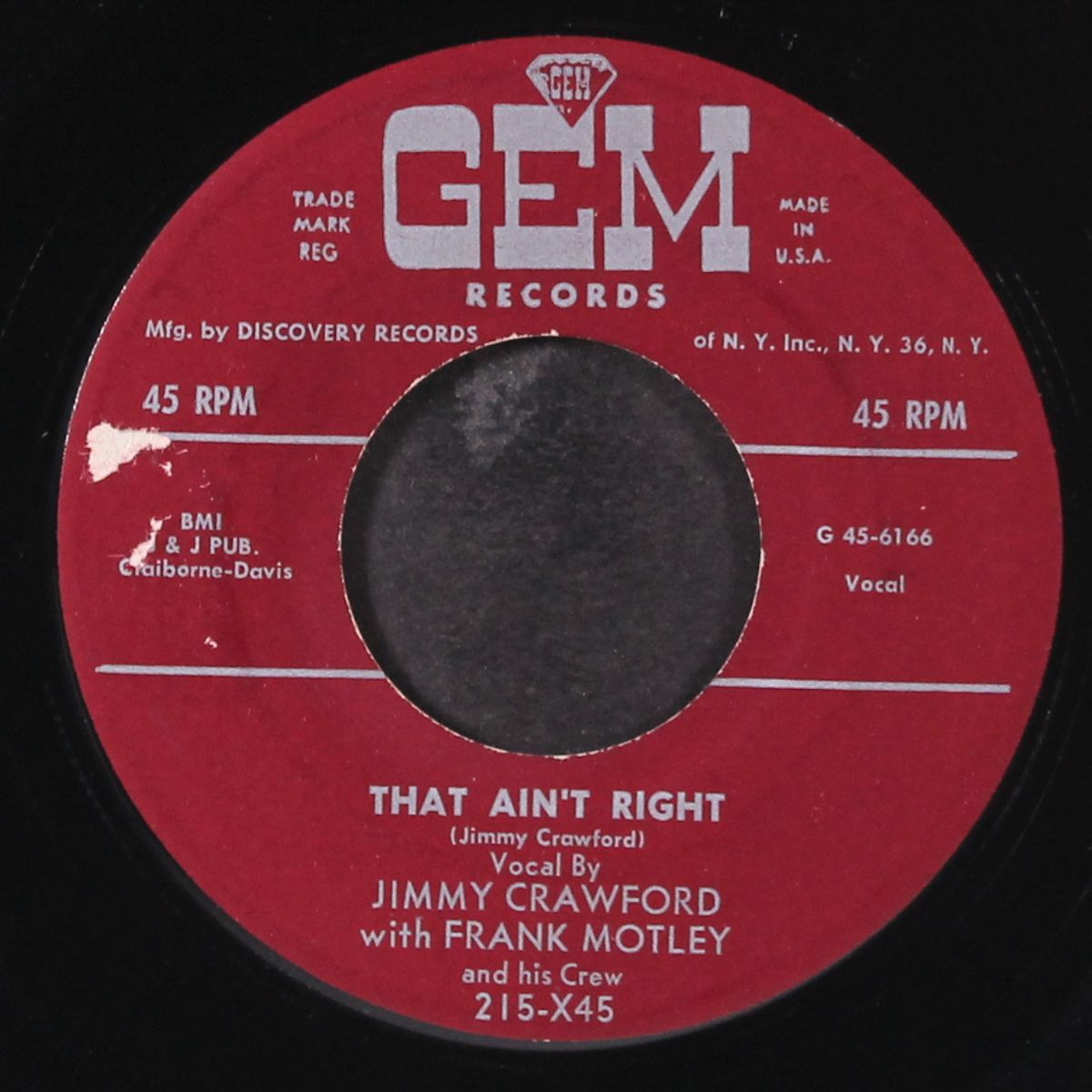 till my baby comes home / that ain't right by JIMMY CRAWFORD