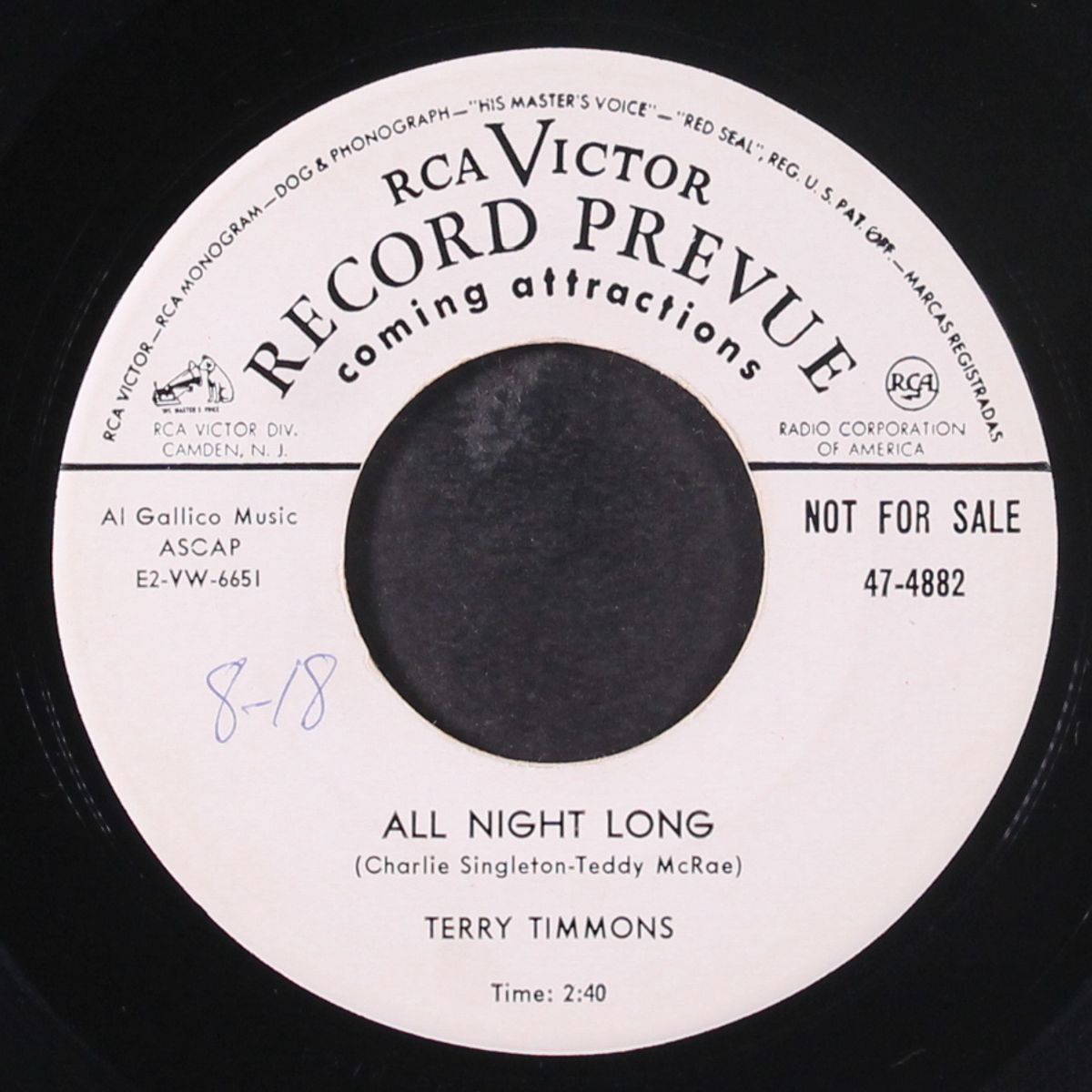 the same old thrill / all night long by TERRY TIMMONS