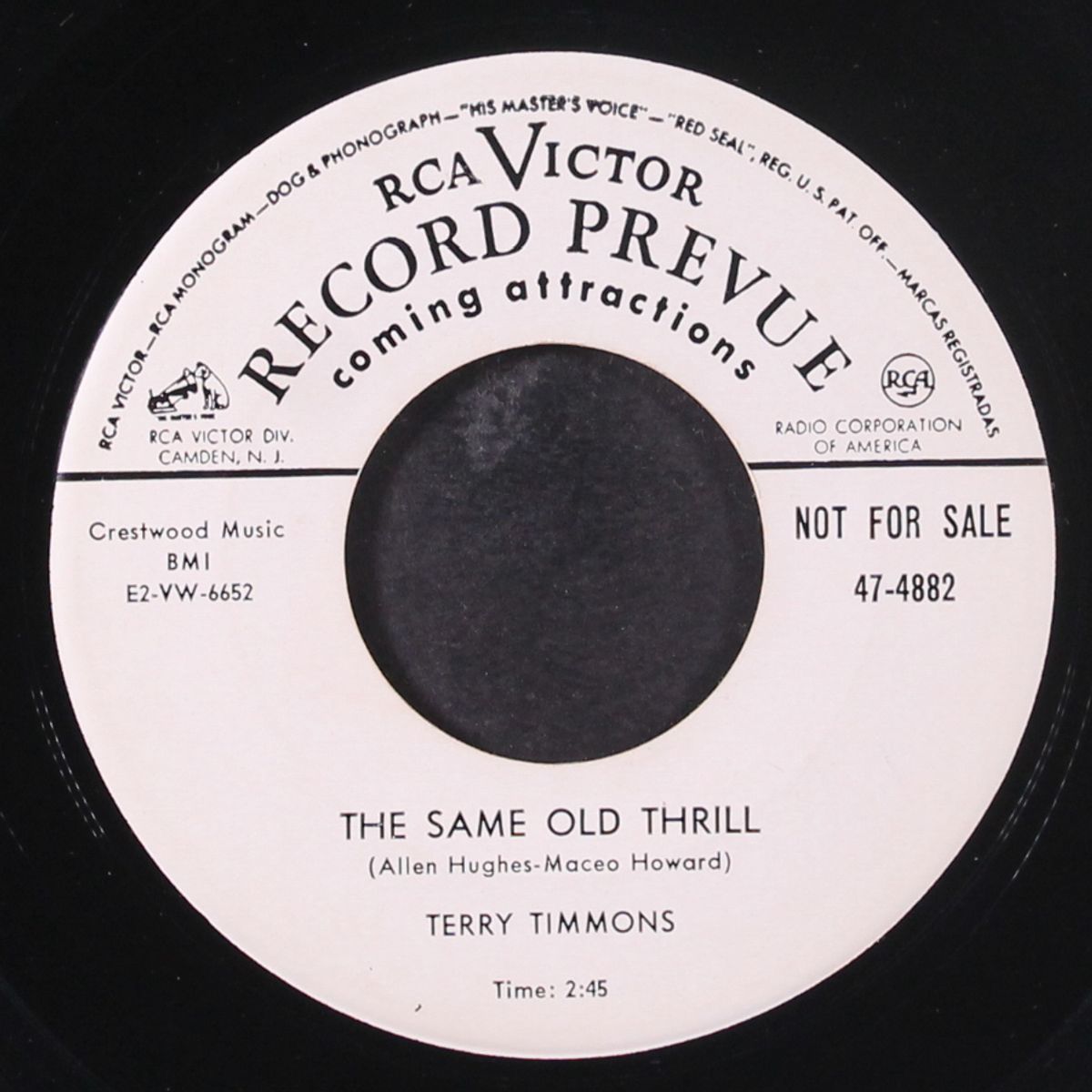 the same old thrill / all night long by TERRY TIMMONS