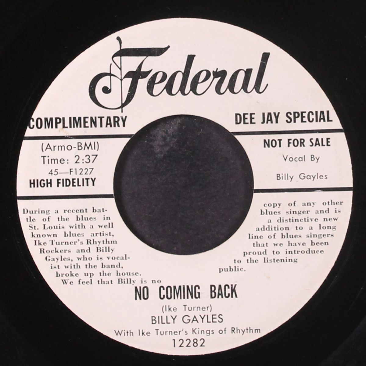 do right baby / no coming back by BILLY GAYLES
