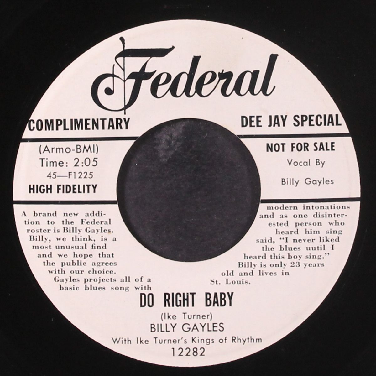 do right baby / no coming back by BILLY GAYLES