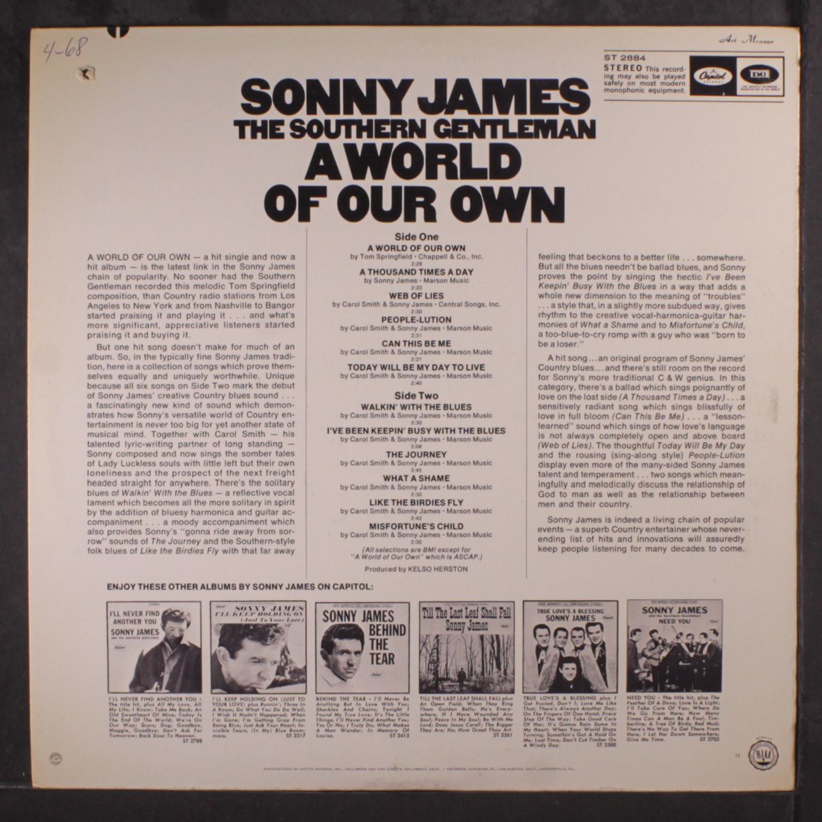 a world of our own by SONNY JAMES