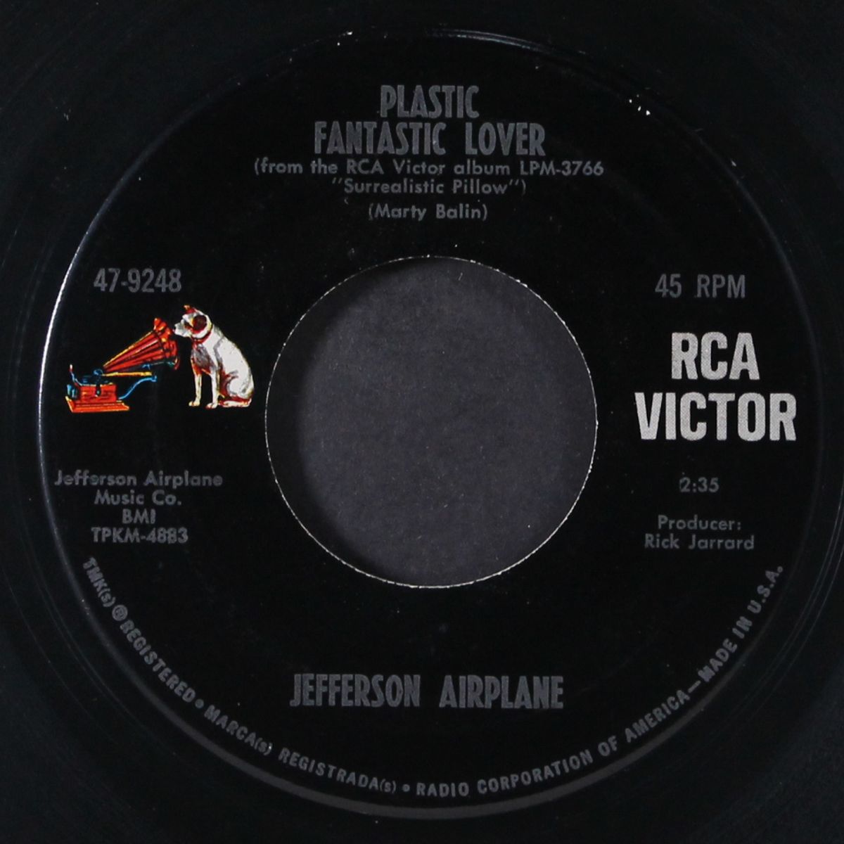white rabbit / plastic fantastic lover by JEFFERSON AIRPLANE