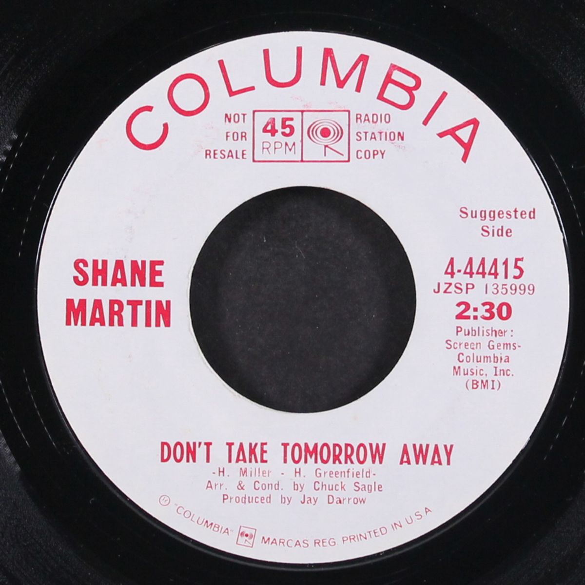 don't take tomorrow away / i never promised you a garden of love by SHANE MARTIN