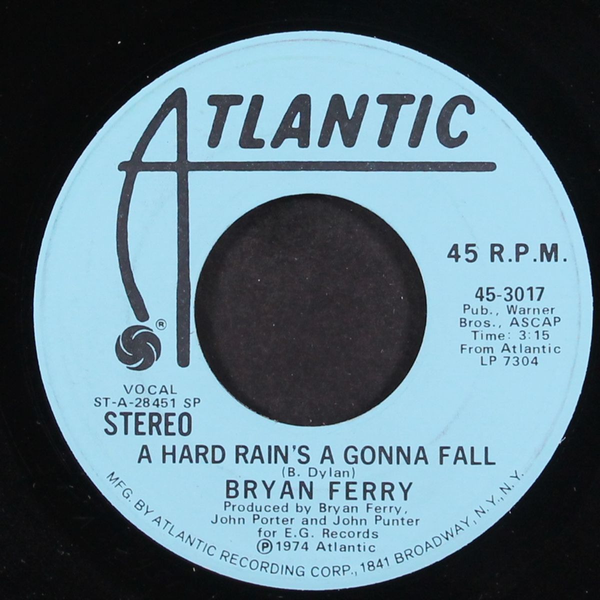a hard rain's a gonna fall / mono by BRYAN FERRY