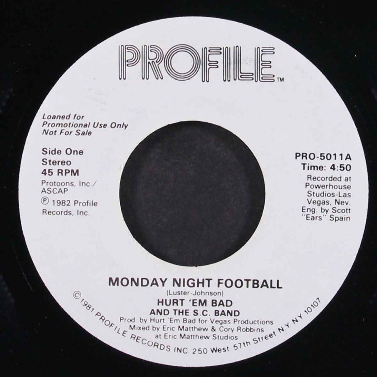 monday night football / instro by HURT 'EM BAD & THE S.C. BAND