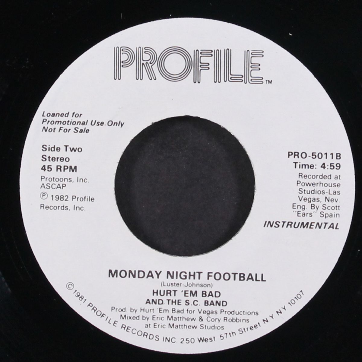 monday night football / instro by HURT 'EM BAD & THE S.C. BAND