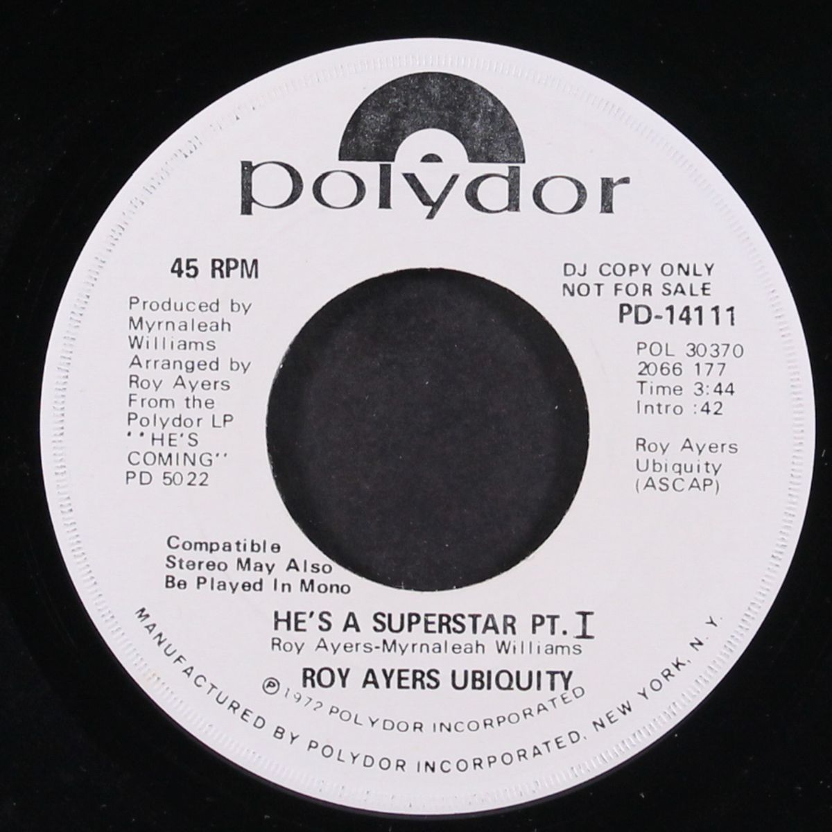 he's a superstar, part 1 / part 2 by ROY AYERS UBIQUITY