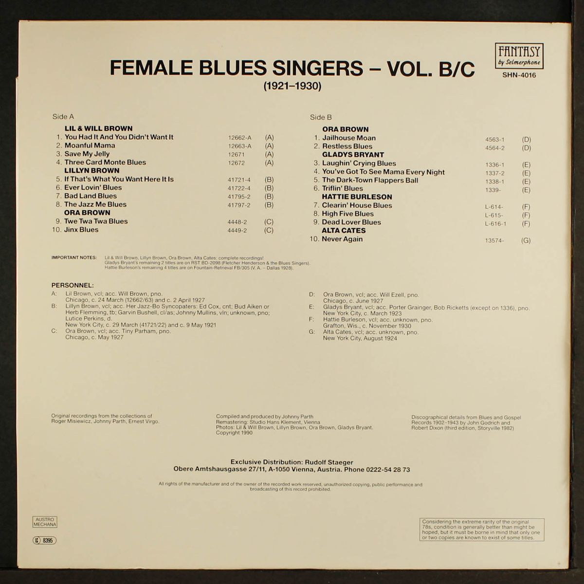 female blues singers, vol. b/c by VARIOUS