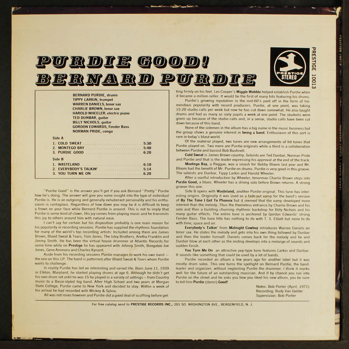 purdie good by BERNARD PURDIE
