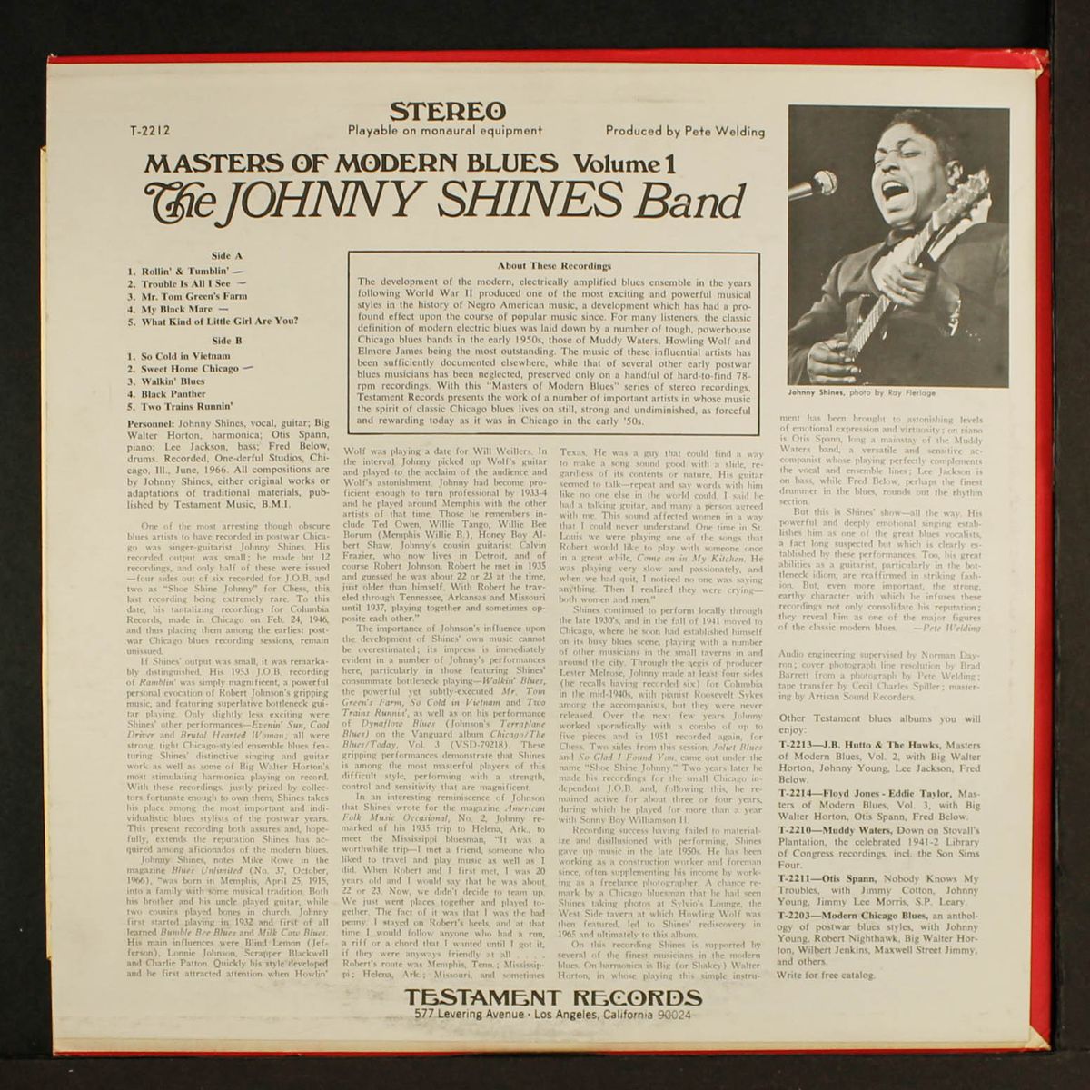 masters of modern blues, vol 1 by JOHNNY SHINES