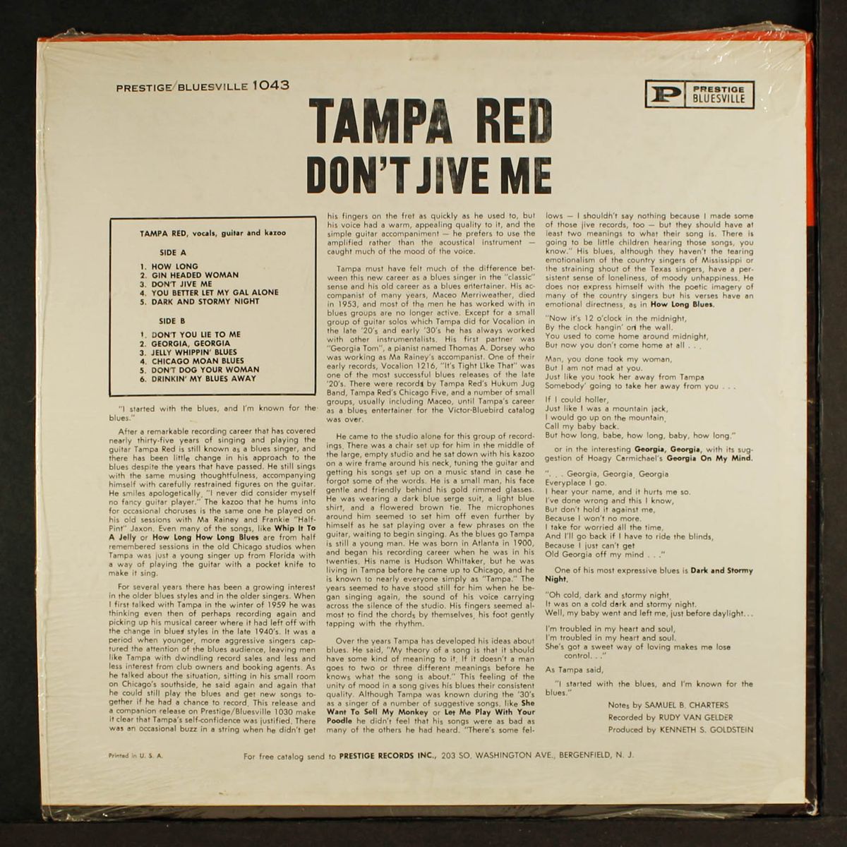 don't jive me by TAMPA RED