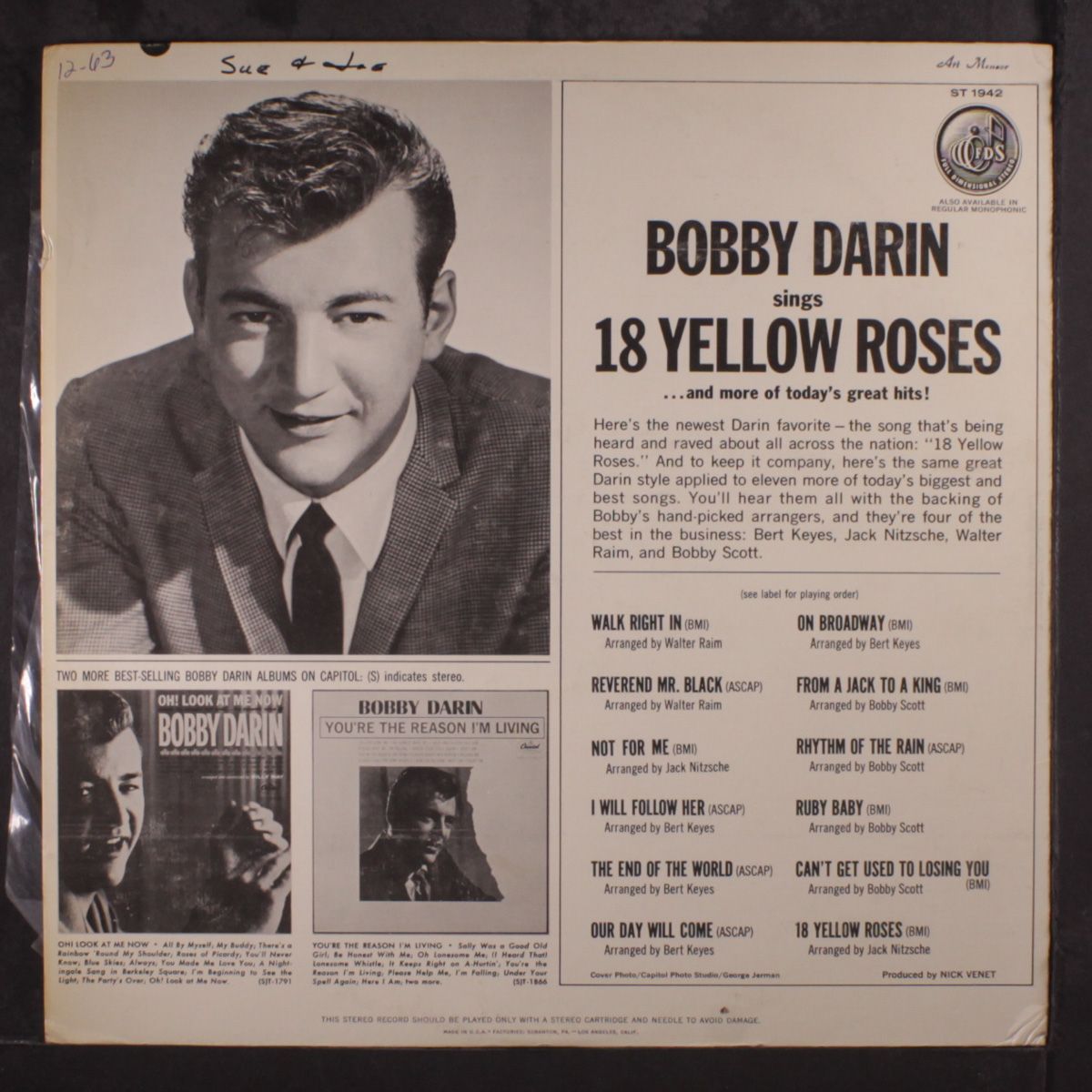 18 yellow roses by BOBBY DARIN