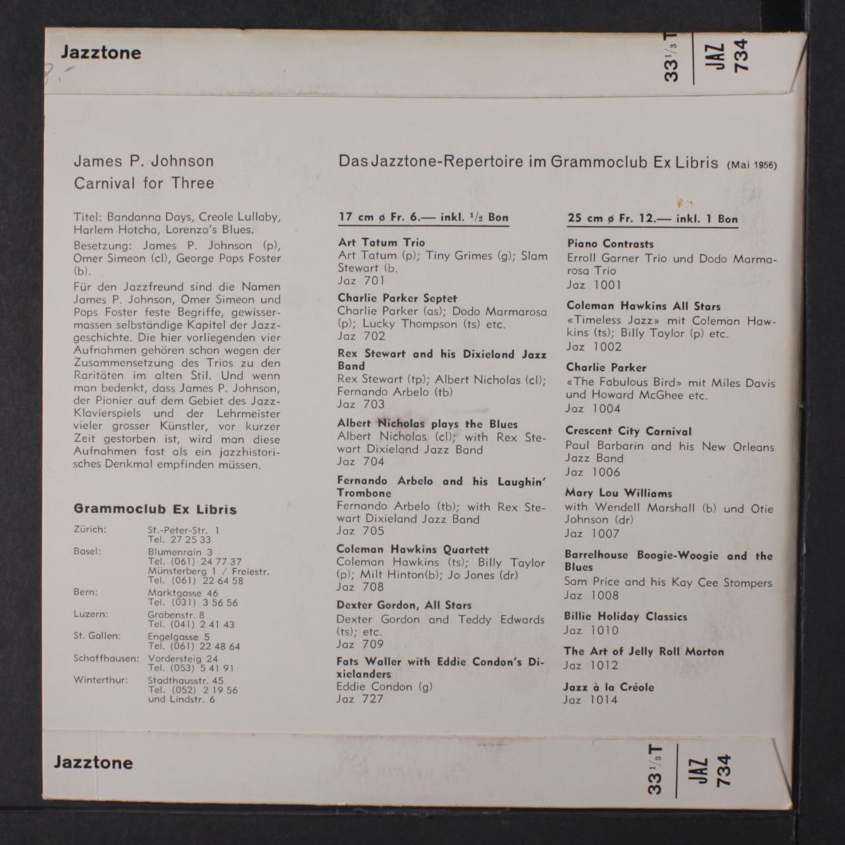 carnival for three by JAMES P. JOHNSON