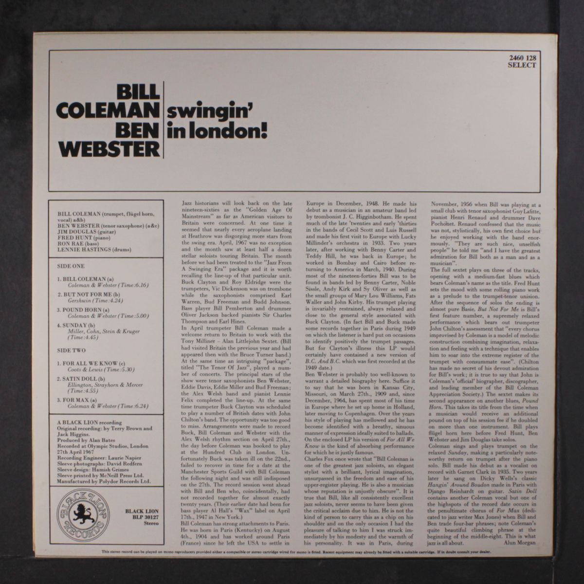 swingin' in london! by BILL COLEMAN & BEN WEBSTER
