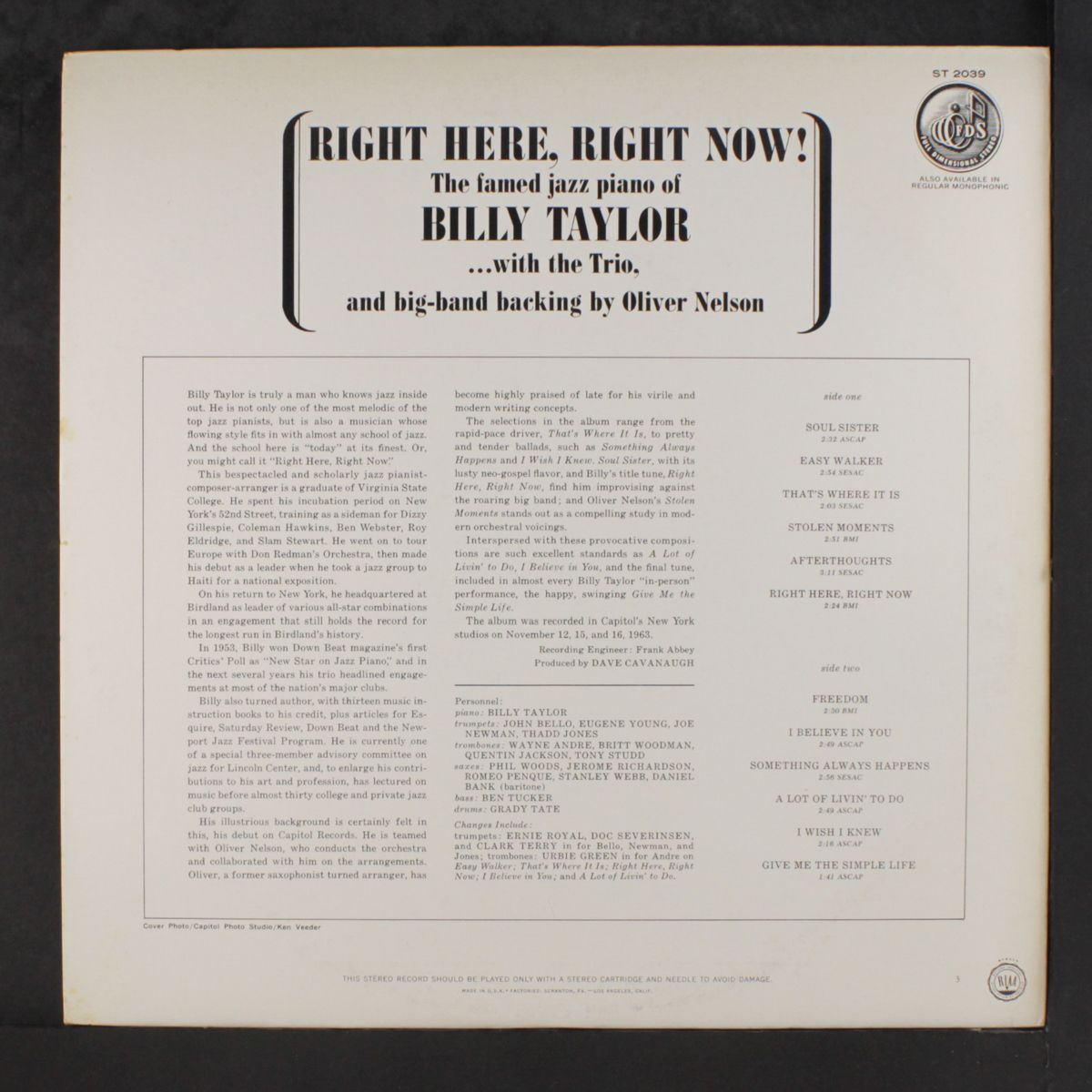 right here, right now! by BILLY TAYLOR