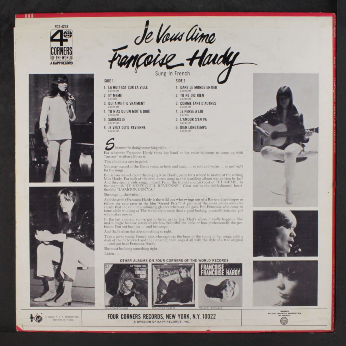 je vous aime by FRANCOISE HARDY