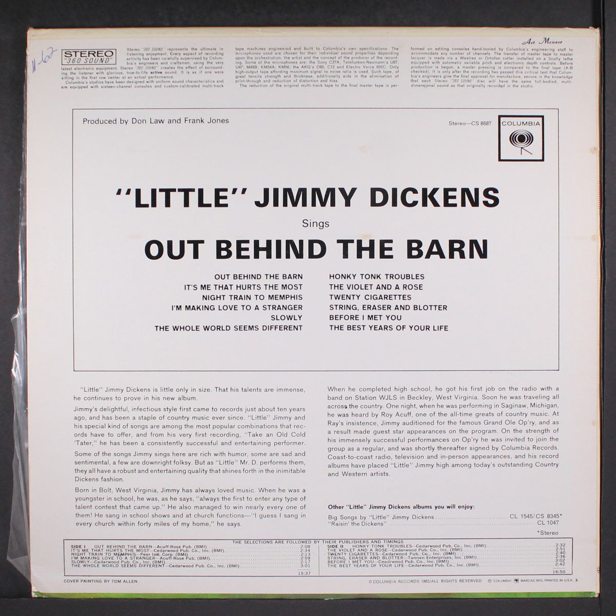 out behind the barn by LITTLE JIMMY DICKENS