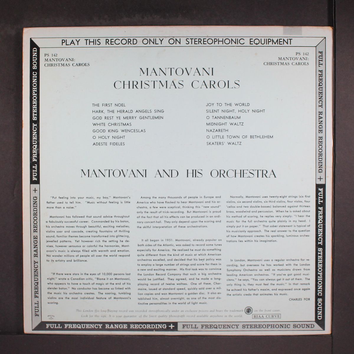 christmas carols by MANTOVANI