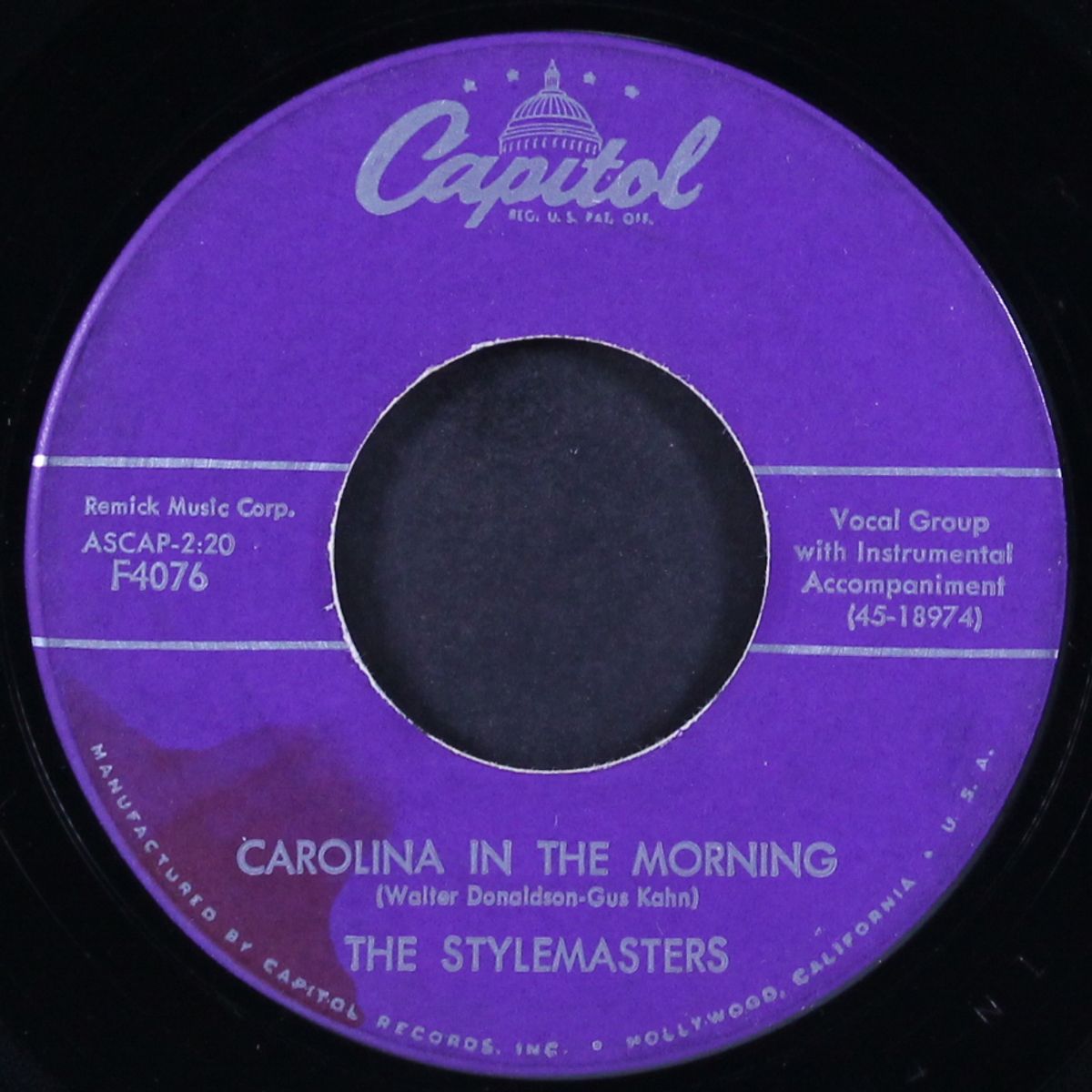 you're a sweetheart / carolina in the morning by STYLEMASTERS