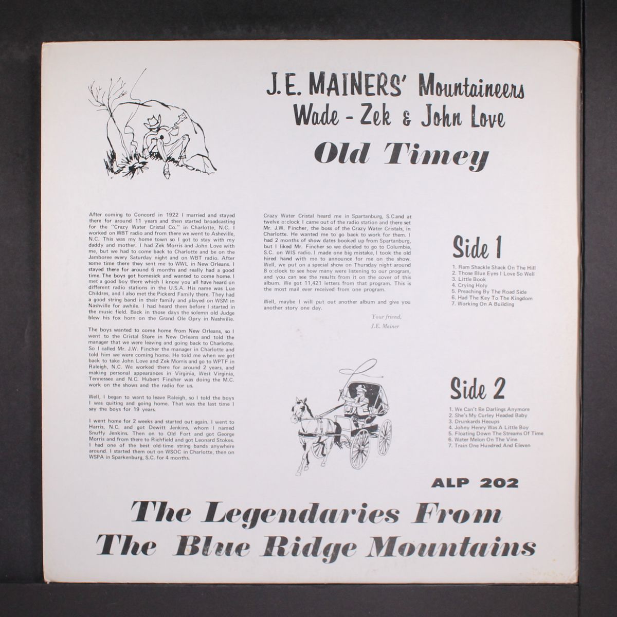 the legendaries from the blue ridge mountains by J.E. MAINER'S MOUNTAINEERS