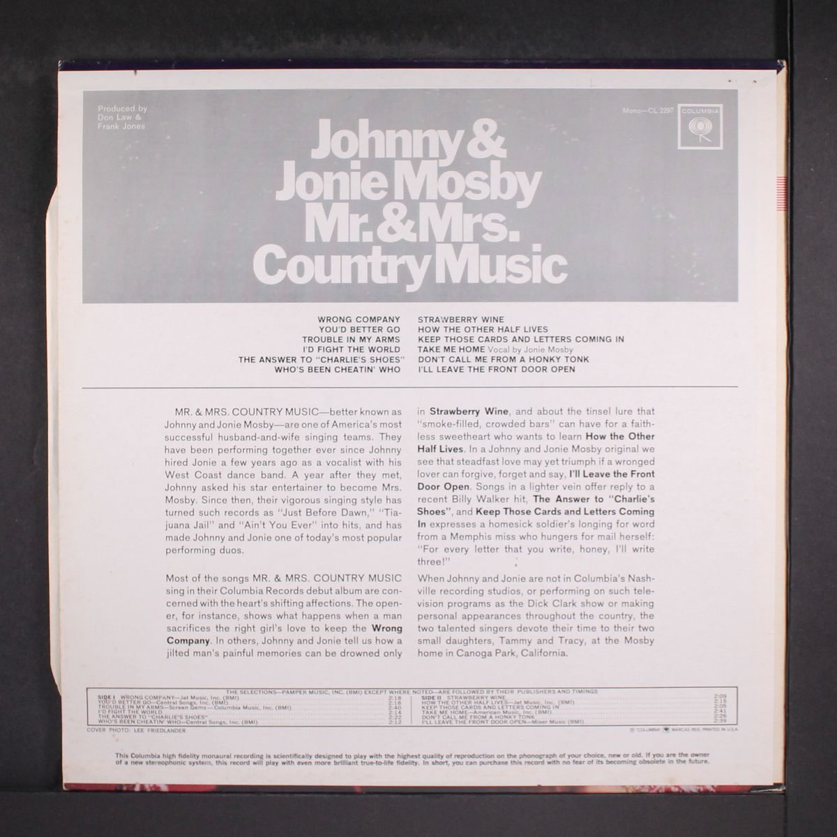 mr. & mrs. country music by JOHNNY & JONIE MOSBY