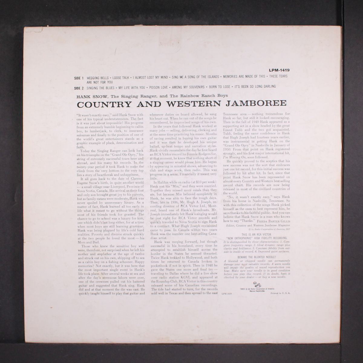 country & western jamboree by HANK SNOW