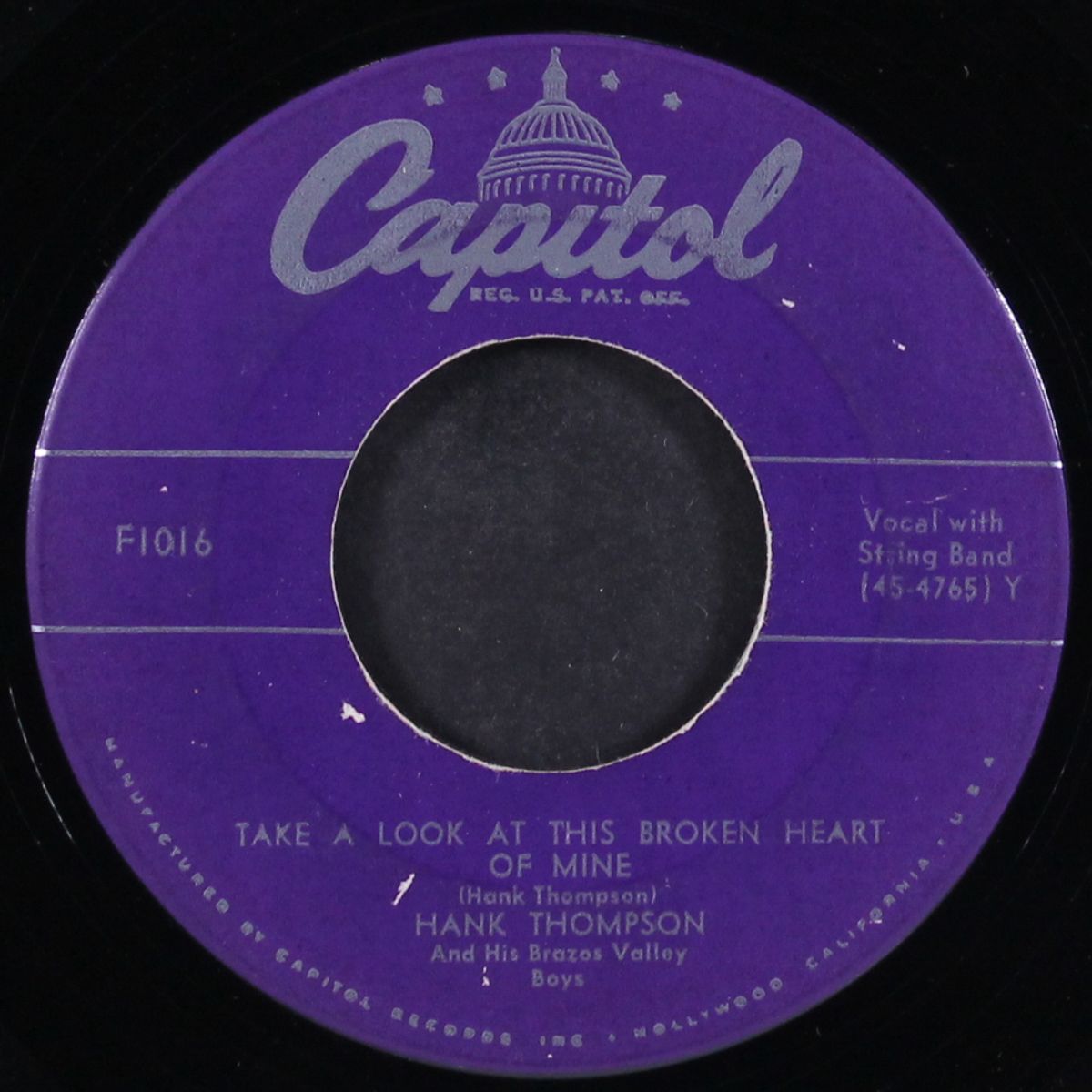 take a look at this broken heart of mine / she's a girl without any sweetheart by HANK THOMPSON