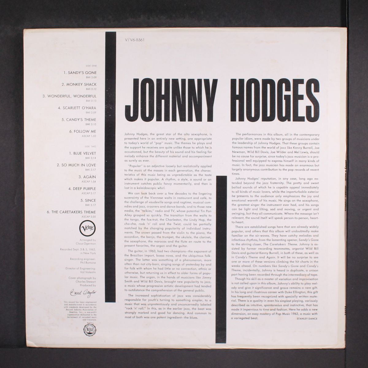 sandy's gone by JOHNNY HODGES