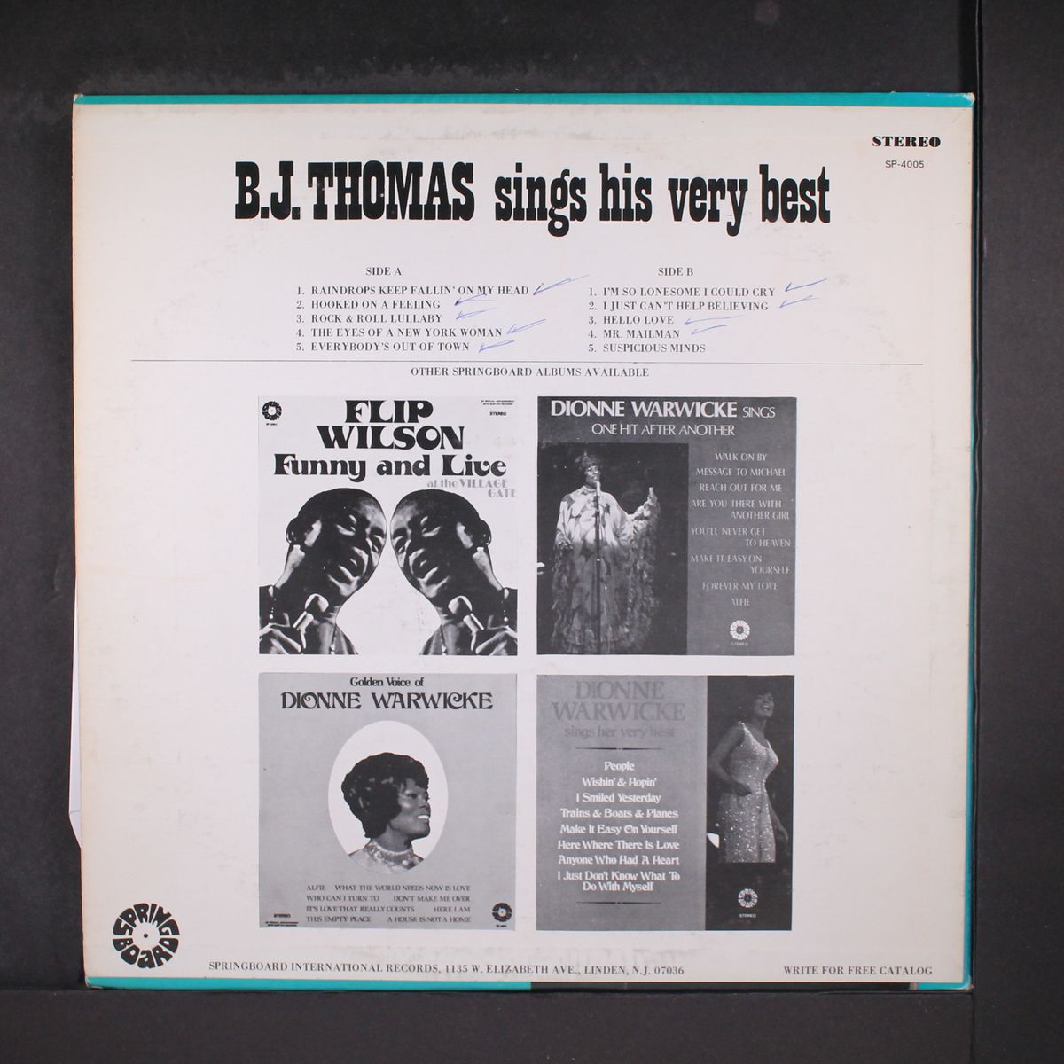 sings his very best by B.J. THOMAS