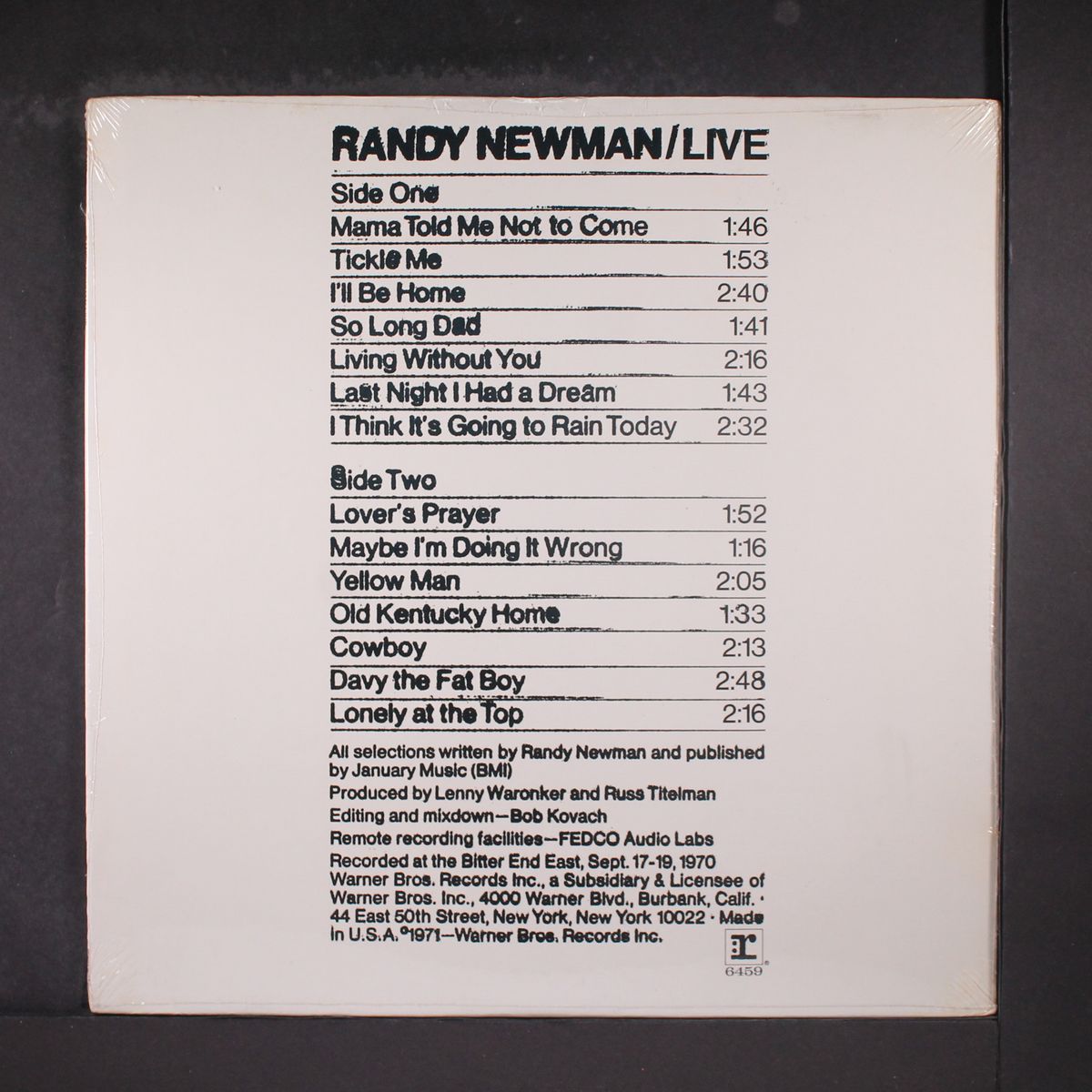 live by RANDY NEWMAN