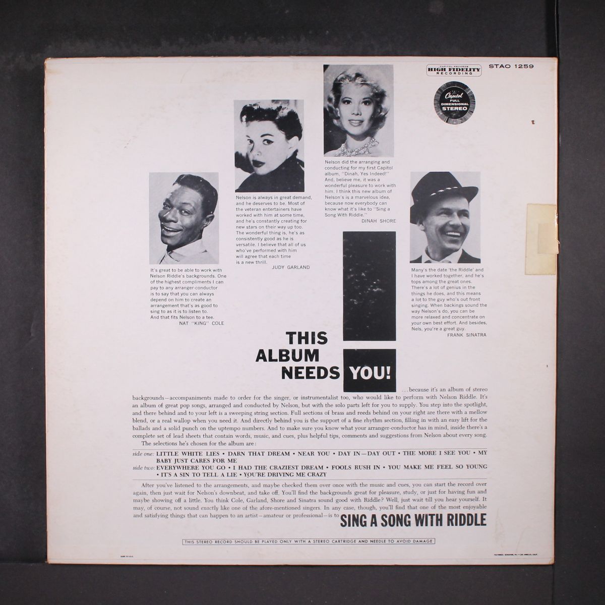 sing a song with riddle by NELSON RIDDLE