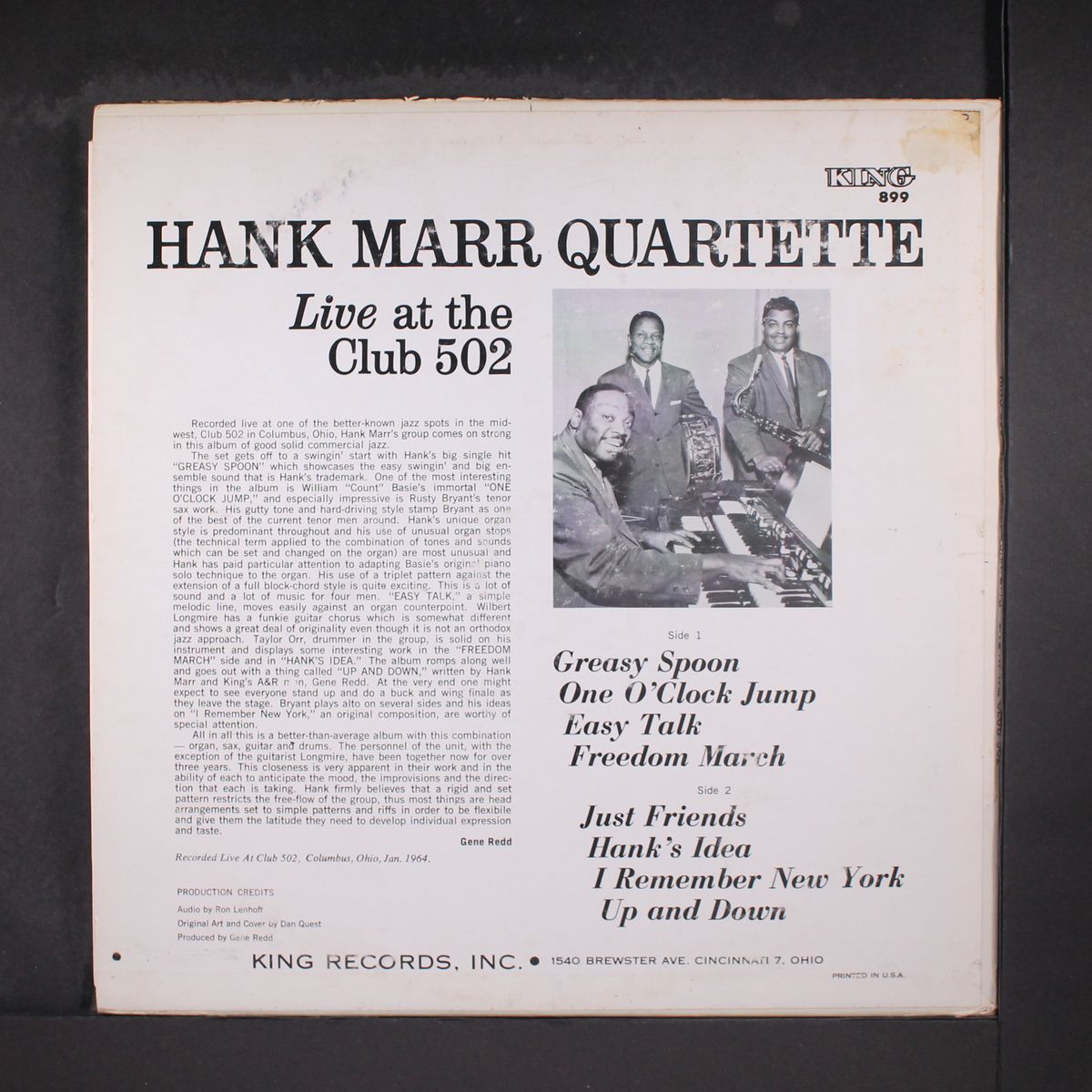 live at the club 502 by HANK MARR
