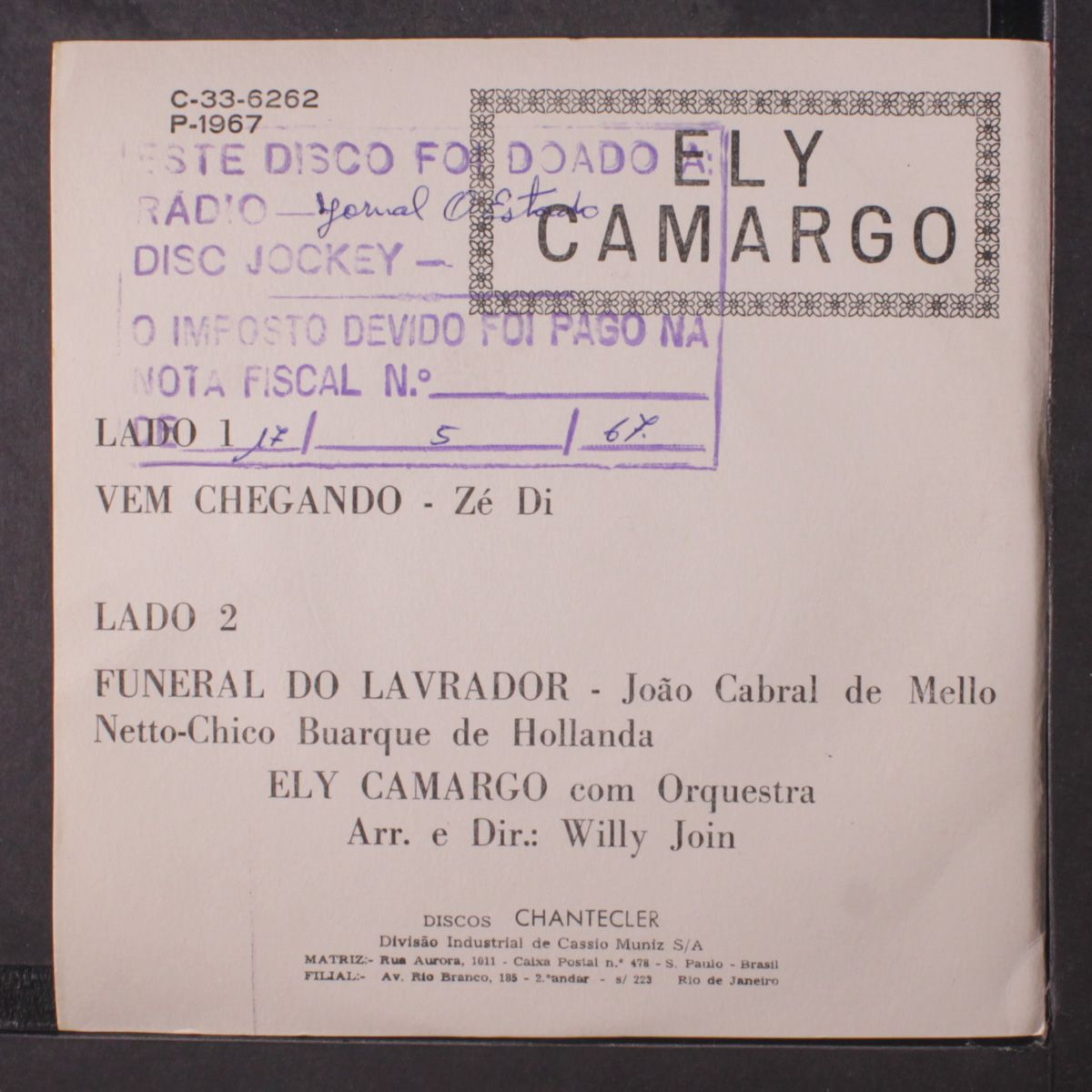 funeral do lavrador / vem chegando by ELY CAMARGO