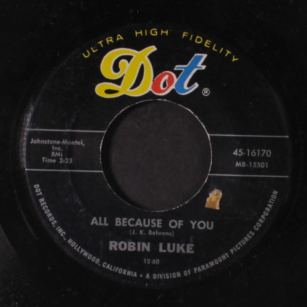 all because of you by ROBIN LUKE