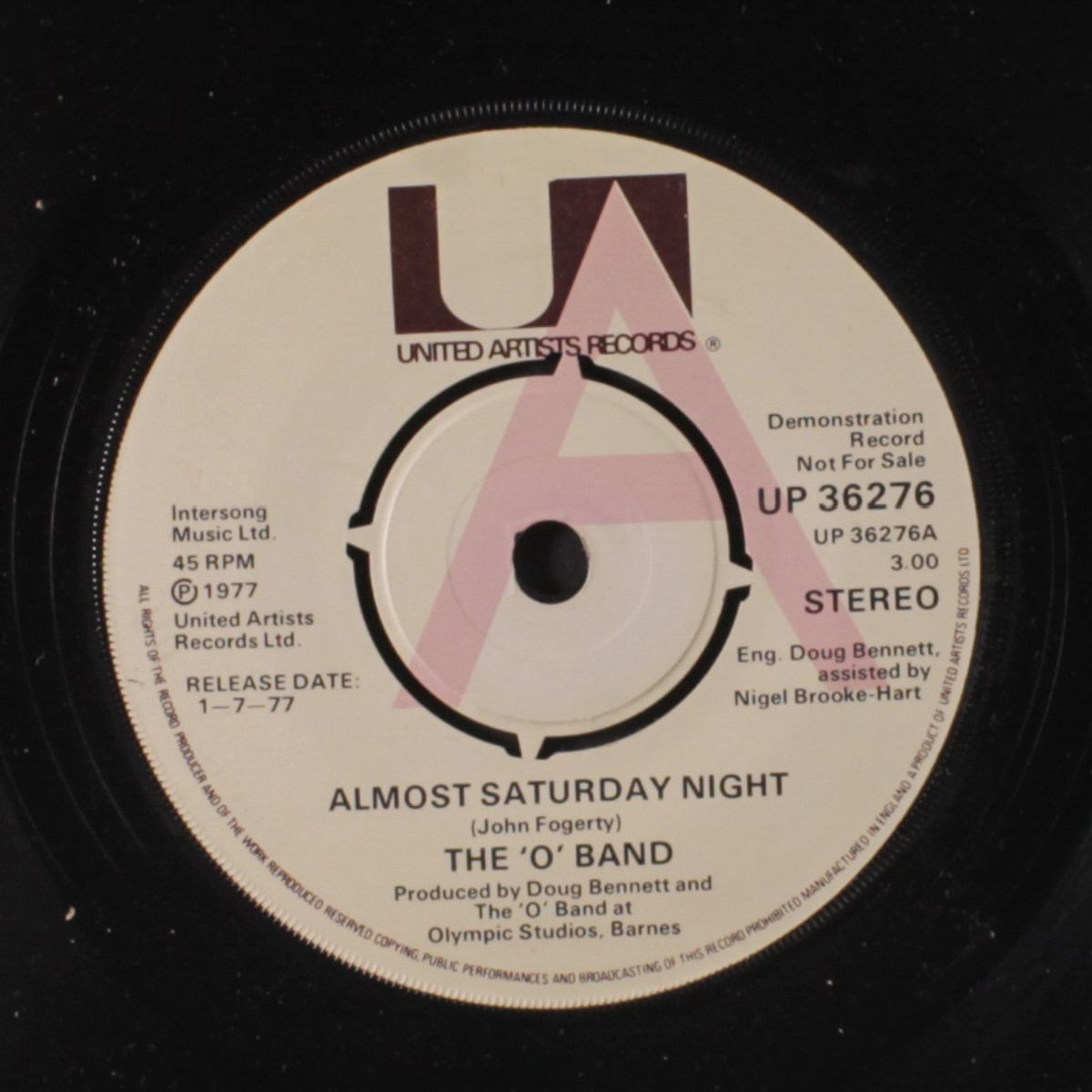 almost saturday night by 'O' BAND