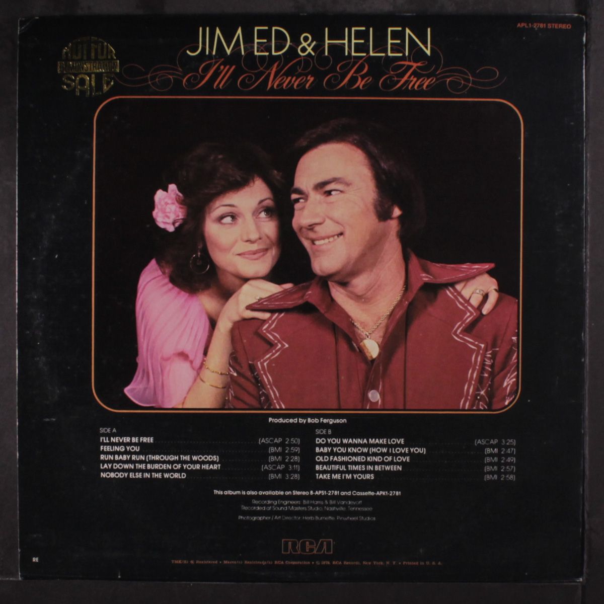 i'll never be free by JIM ED BROWN & HELEN CORNELIUS