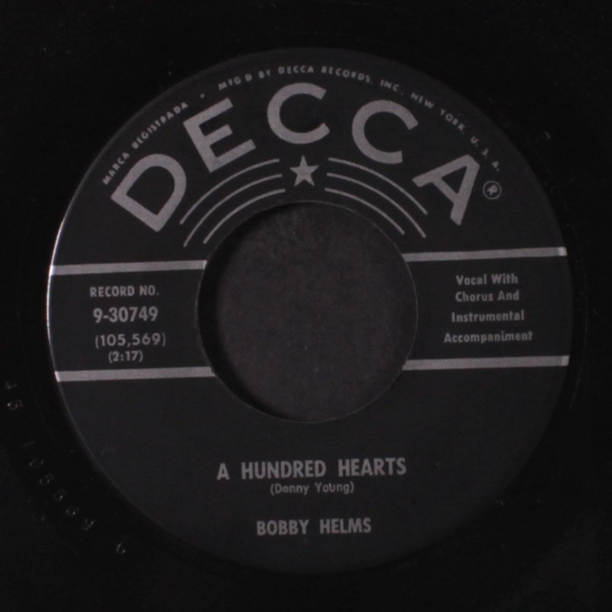 the fool and the angel / a hundred hearts by BOBBY HELMS