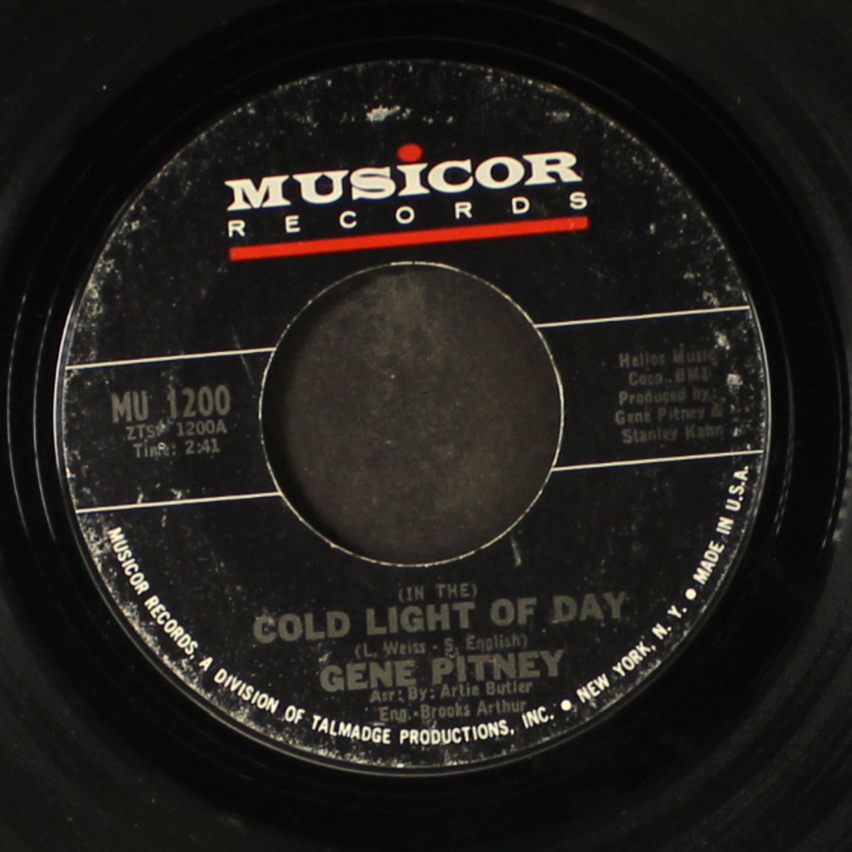 cold light of day / the boss's daughter by GENE PITNEY