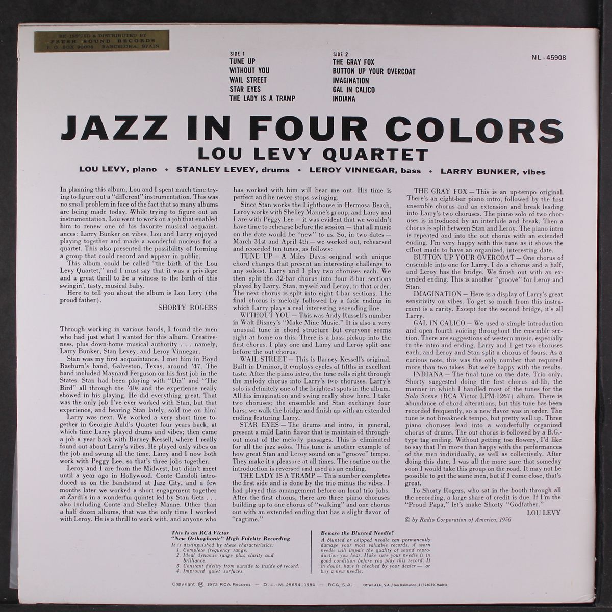 jazz in four colors by LOU LEVY